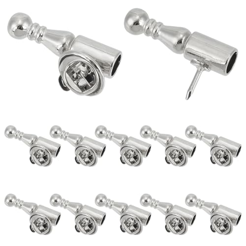 WEBEEDY Broschen-Verschluss, silberfarben, für Schmuckherstellung, Ersatzdekoration, DIY-Stifte für Hüte, Kleidung, Pullover, Kostüme, Dekoration, 2,5 x 0,6 cm, 12 Stück von WEBEEDY