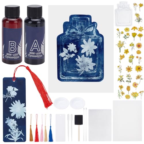 WEBEEDY Cyanotype Papier Vasen Sun Art Papier Kit Blumen Hochempfindliche Cyanotype Papier für Erwachsene Komplett-Kit mit Quaste Lesezeichen DIY Handwerk Projekt,30 Blätter,22x15.5cm WEBEEDY Cyanotype Papier Vasen Sun Art Papier Kit Blumen Hochempfindliche Cyanotype Papier für Erwachsene Komplett-Kit mit Quaste Lesezeichen DIY Handwerk Projekt,30 Blätter,22x15.5cm von WEBEEDY