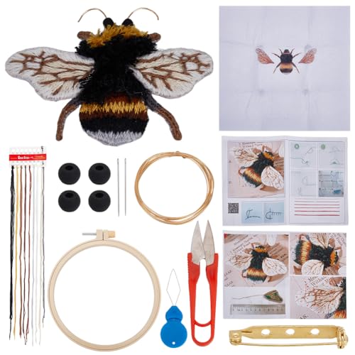 WEBEEDY DIY Bienen Stickset 3D Tierstickerei Broschen Set Für Anfänger Erwachsene Stickerei Starterset Mit Stickmuster Und Anleitung Stickerei Handwerksdekoration WEBEEDY DIY Bienen Stickset 3D Tierstickerei Broschen Set Für Anfänger Erwachsene Stickerei Starterset Mit Stickmuster Und Anleitung Stickerei Handwerksdekoration von WEBEEDY