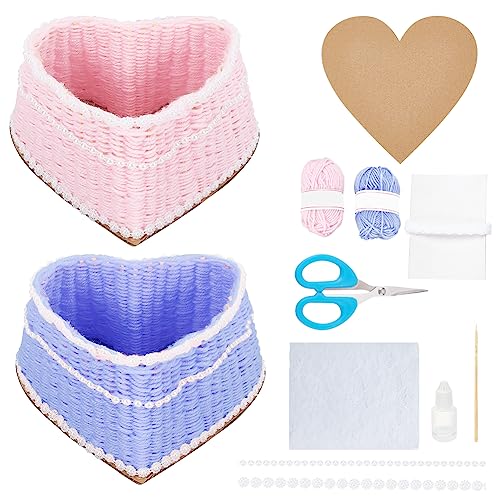 WEBEEDY DIY Korbflecht Sets Zur Herstellung von 2 Set Mini Herz Gewebten Blumenkörben, Gewebtes Bastelprojekt Für Erwachsene, Anfänger WEBEEDY DIY Korbflecht Sets Zur Herstellung von 2 Set Mini Herz Gewebten Blumenkörben, Gewebtes Bastelprojekt Für Erwachsene, Anfänger von WEBEEDY