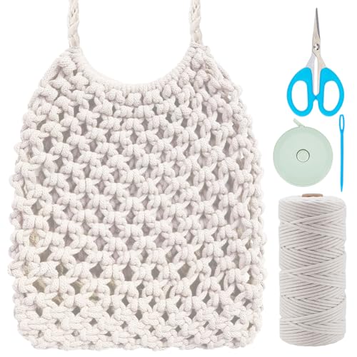WEBEEDY DIY Makramee Taschen Set Cotton Cord Net Umhängetasche Set Mit 3mm X 100m Geflochtenem Baumwollseil Und Video Anleitung Macrame Taschen Kits Für Frauen Für Den Sommerurlaub Am Strand WEBEEDY DIY Makramee Taschen Set Cotton Cord Net Umhängetasche Set Mit 3mm X 100m Geflochtenem Baumwollseil Und Video Anleitung Macrame Taschen Kits Für Frauen Für Den Sommerurlaub Am Strand von WEBEEDY