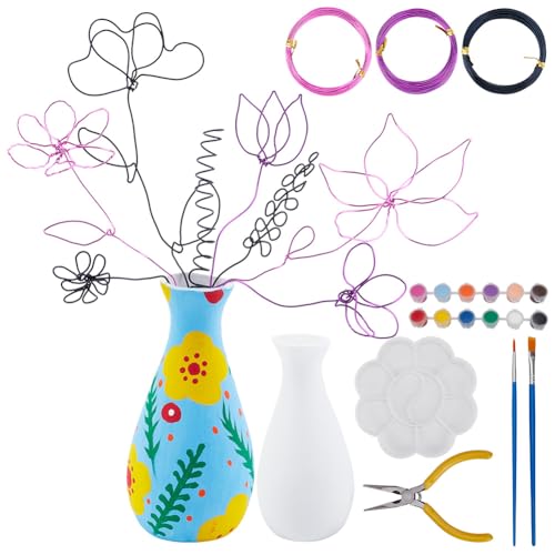 WEBEEDY DIY Metall Drahtwickelstrauß Set Für Anfänger Erwachsene Drahtblumen Bastelset Enthält 1 Vase 12 Farben 4 Stk 5m Kabel Werkzeuge Und Anleitung Geburtstagsgeschenk WEBEEDY DIY Metall Drahtwickelstrauß Set Für Anfänger Erwachsene Drahtblumen Bastelset Enthält 1 Vase 12 Farben 4 Stk 5m Kabel Werkzeuge Und Anleitung Geburtstagsgeschenk von WEBEEDY