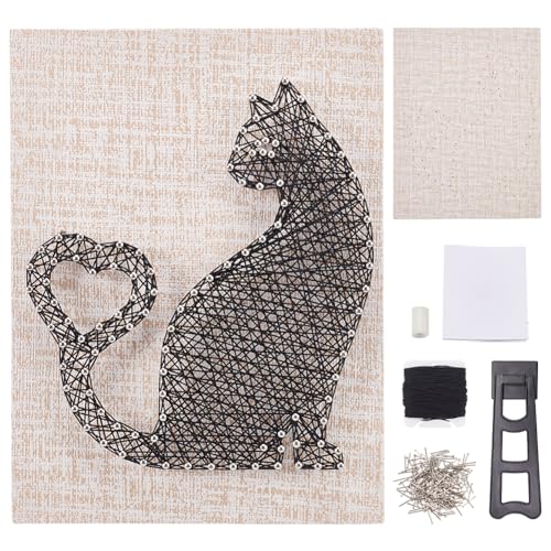 WEBEEDY DIY String Art Kit Katzen-Bastelset, Kreative Bastelsets Für Mädchen Und Jungen, Erwachsene, Wand- Und Tischdekorationen Zu Hause von WEBEEDY