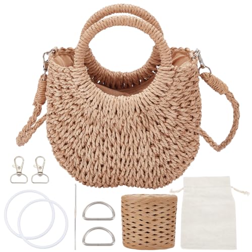 WEBEEDY DIY-Strohtaschen-Set DIY-Stroh-Umhängetasche Damen-Sommer-Strandtaschen-Herstellungsset Handgewebte Umhängetasche Clutch-Tasche Geldbörse Griff Oben Retro-Tasche Handtaschen Für Reisen, Sommer WEBEEDY DIY-Strohtaschen-Set DIY-Stroh-Umhängetasche Damen-Sommer-Strandtaschen-Herstellungsset Handgewebte Umhängetasche Clutch-Tasche Geldbörse Griff Oben Retro-Tasche Handtaschen Für Reisen, Sommer von WEBEEDY