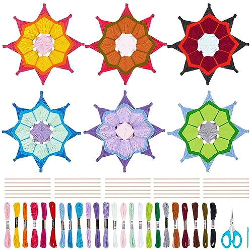 WEBEEDY DIY Weberei Bastelset 10 Sets Wickelmandala Garn, enthält 24 Farben Garn zum Häkeln Stricken, Holzstäbchen mit Anleitung für Erwachsene Anfänger Bastel-Wandkunst-Dekor WEBEEDY DIY Weberei Bastelset 10 Sets Wickelmandala Garn, enthält 24 Farben Garn zum Häkeln Stricken, Holzstäbchen mit Anleitung für Erwachsene Anfänger Bastel-Wandkunst-Dekor von WEBEEDY