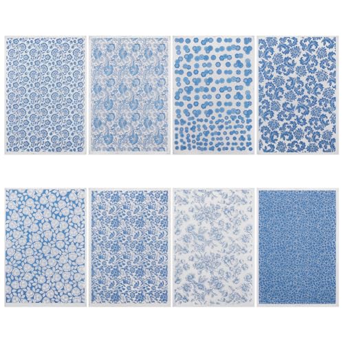WEBEEDY Keramik-Aufkleber, Unterglasur-Transfer-Aufkleber, Keramik, Ton, Transferpapier, Keramik, Unterglasur, Blumenblatt für Töpferei, Überglasur, Emaille-Aufkleber, 37 x 52 cm, 8 Stile WEBEEDY Keramik-Aufkleber, Unterglasur-Transfer-Aufkleber, Keramik, Ton, Transferpapier, Keramik, Unterglasur, Blumenblatt für Töpferei, Überglasur, Emaille-Aufkleber, 37 x 52 cm, 8 Stile von WEBEEDY