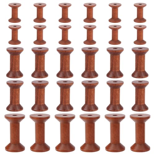 WEBEEDY Leere Holzspulen für Handwerk und Schmuck, Vintage-Stil, braun, Mini-Holzfadenspulen, kleines Nähgarn, Bandhalter für Drahtweben, Stickerei, DIY-Projekte, 30 Stück WEBEEDY Leere Holzspulen für Handwerk und Schmuck, Vintage-Stil, braun, Mini-Holzfadenspulen, kleines Nähgarn, Bandhalter für Drahtweben, Stickerei, DIY-Projekte, 30 Stück von WEBEEDY
