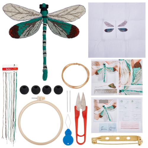 WEBEEDY Libelle Pins DIY Stickerei Kit 3D Tier Hand Stickerei Kit Libelle Broschen Stickerei Starter Kit mit Stickerei Hoop gedruckt Muster Anleitung für Hochzeit Party Brosche Pin Geschenk WEBEEDY Libelle Pins DIY Stickerei Kit 3D Tier Hand Stickerei Kit Libelle Broschen Stickerei Starter Kit mit Stickerei Hoop gedruckt Muster Anleitung für Hochzeit Party Brosche Pin Geschenk von WEBEEDY