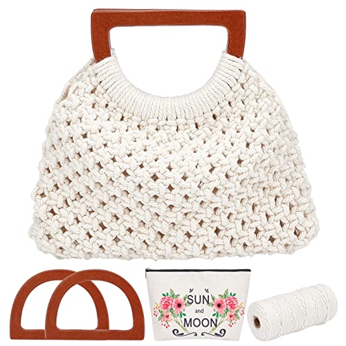 WEBEEDY Makramee Tasche DIY Kit für Erwachsene Makramee Kit für Anfänger Makramee Geldbörse DIY Kit für Frauen Makramee Handtasche mit Holzgriff Hobbys Projekt für Anfänger Weihnachten Boho WEBEEDY Makramee Tasche DIY Kit für Erwachsene Makramee Kit für Anfänger Makramee Geldbörse DIY Kit für Frauen Makramee Handtasche mit Holzgriff Hobbys Projekt für Anfänger Weihnachten Boho von WEBEEDY