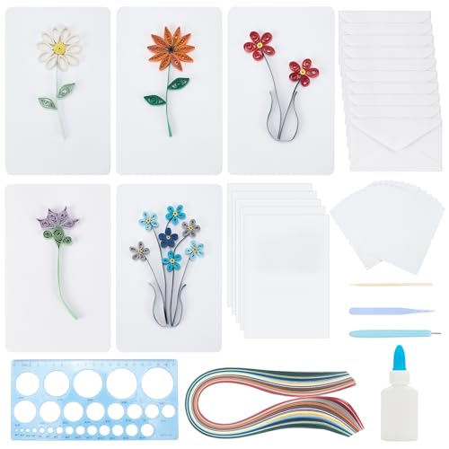 WEBEEDY Papier Quilling Kit Quilling Papier Schablonen DIY Tool Kit mit 3 in 1 Papier Quilling Template Board für Grußkarten Making Manuscript Paper für Dekorative Karte von WEBEEDY