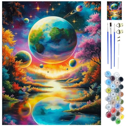 WEBEEDY Planeten Weltraum Malen Nach Zahlen Set Für Erwachsene Anfänger Malen Nach Zahlen Auf Leinwand Komplette Malsets Mit Anleitungen Für Party Zuhause Wanddekoration 40x50cm WEBEEDY Planeten Weltraum Malen Nach Zahlen Set Für Erwachsene Anfänger Malen Nach Zahlen Auf Leinwand Komplette Malsets Mit Anleitungen Für Party Zuhause Wanddekoration 40x50cm von WEBEEDY