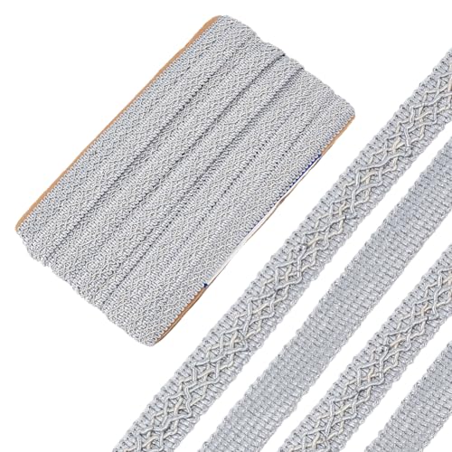 WEBEEDY Polyester Gimp Borte Spitzenbesatz 13 Yard Grauer Stoffbesatz Mit Rautenstreifenband Für Nähen DIY Handwerk Vorhangkantenverzierungen Geschenkpapier Weihnachtsdekoration 15mm WEBEEDY Polyester Gimp Borte Spitzenbesatz 13 Yard Grauer Stoffbesatz Mit Rautenstreifenband Für Nähen DIY Handwerk Vorhangkantenverzierungen Geschenkpapier Weihnachtsdekoration 15mm von WEBEEDY