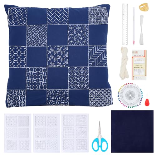 WEBEEDY Sashiko Tee-Matte Bastelset für Anfänger Sashiko Set Mit Sashiko Vorlagen Muster Garn Nadeln Und Anleitung Japanisches Stickerei Handnähset Einweihungsgeschenk WEBEEDY Sashiko Tee-Matte Bastelset für Anfänger Sashiko Set Mit Sashiko Vorlagen Muster Garn Nadeln Und Anleitung Japanisches Stickerei Handnähset Einweihungsgeschenk von WEBEEDY