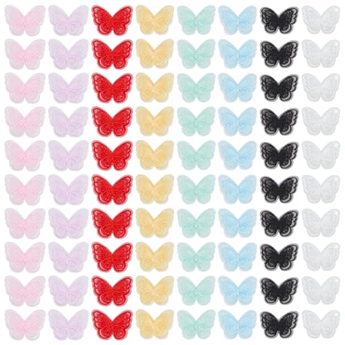 WEBEEDY Schmetterlings-Applikationen in 8 Farben, 2 bunte Organza-Schmetterlinge, Spitzenaufnäher, Stickerei, Schmetterlingsverzierungen für Kleidung, Hochzeitskleid, Hut, Schuhe, Vorhang WEBEEDY Schmetterlings-Applikationen in 8 Farben, 2 bunte Organza-Schmetterlinge, Spitzenaufnäher, Stickerei, Schmetterlingsverzierungen für Kleidung, Hochzeitskleid, Hut, Schuhe, Vorhang von WEBEEDY