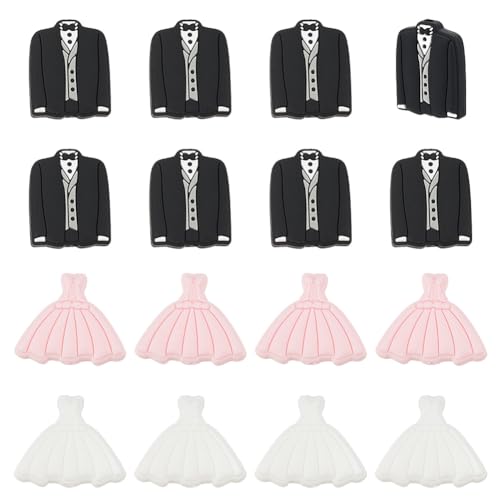 WEBEEDY Silikonperlen für Hochzeiten, 3 Stile, niedliches Cartoon-Kostüm, Hochzeitskleid, DIY, weiche flache Abstandshalter für Perlenstifte, Armbänder, Schlüsselanhänger, Taschendekoration, Basteln, WEBEEDY Silikonperlen für Hochzeiten, 3 Stile, niedliches Cartoon-Kostüm, Hochzeitskleid, DIY, weiche flache Abstandshalter für Perlenstifte, Armbänder, Schlüsselanhänger, Taschendekoration, Basteln, von WEBEEDY