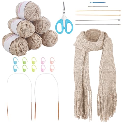 WEBEEDY Stricksets Für Anfänger Erwachsene Strickset Mit Wolle Für Schal Stricknadeln Einfach Zu Befolgende Anleitung Einfache Anfänger Garnsets Häkelzubehör WEBEEDY Stricksets Für Anfänger Erwachsene Strickset Mit Wolle Für Schal Stricknadeln Einfach Zu Befolgende Anleitung Einfache Anfänger Garnsets Häkelzubehör von WEBEEDY