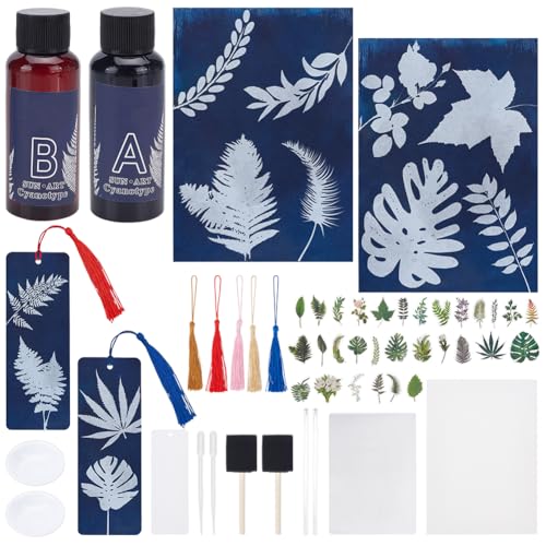WEBEEDY Sun Print Paper Kit Pflanzen Cyanotype Paper Kit mit Quaste Lesezeichen Turtleback Bambus Natur Sun Printing Kit Solar Art Zeichnungspapier für Erwachsene,30 Blätter,22x15.5cm WEBEEDY Sun Print Paper Kit Pflanzen Cyanotype Paper Kit mit Quaste Lesezeichen Turtleback Bambus Natur Sun Printing Kit Solar Art Zeichnungspapier für Erwachsene,30 Blätter,22x15.5cm von WEBEEDY