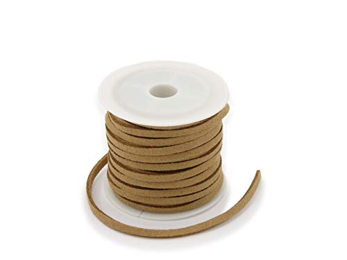 5 Meter Kunstlederband in Wildlederoptik Farbe: Zimt 5m lang / 3mm breit / 1,5mm dick (Faux Suede Cord) von WEBandBUY