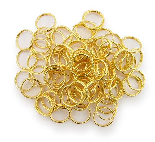 Schlüsselringe/split Rings 10mm Durchmesser Farbe Gold 15g ca.80 Stk von WEBandBUY