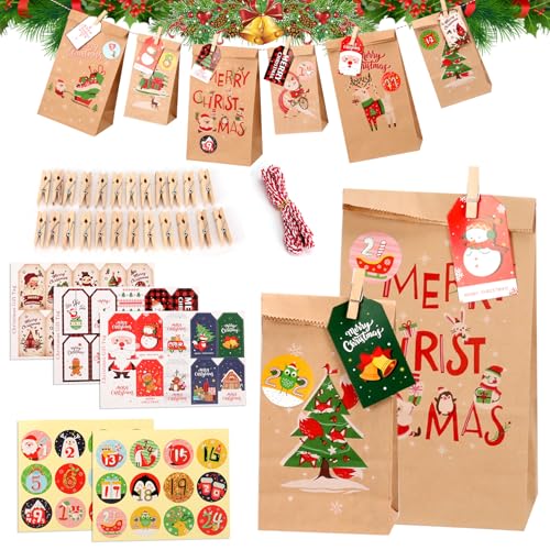 WECUTE Adventskalender zum Befüllen 2024, 1-24 Geschenk Papiertueten Zum Selber Befüllen Basteln Advents Tüten, DIY Adventkalender Erwachsene, Adventkalender Kinder WECUTE Adventskalender zum Befüllen 2024, 1-24 Geschenk Papiertueten Zum Selber Befüllen Basteln Advents Tüten, DIY Adventkalender Erwachsene, Adventkalender Kinder von WECUTE
