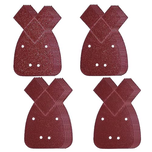 40 Stück Mouse Schleifpapier Schleifblätter mit Extra 2 Tipps, 4 Löcher Klett-Schleifpapier, Verschiedene Körnungen 40/60/ 80/120/ Körner für Fine Palm Sander 40 Stück Mouse Schleifpapier Schleifblätter mit Extra 2 Tipps, 4 Löcher Klett-Schleifpapier, Verschiedene Körnungen 40/60/ 80/120/ Körner für Fine Palm Sander von WEDAMOO