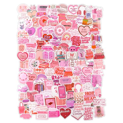 WEDAMOO 120 Stück Rosa Bookish Sticker, Bücher Aufkleber, Ästhetisch Reading Aufkleber, Book Merch Sticker, Pink Buchaufkleber für Sammelalbum Gepäck Laptop (Rosa, Bookish) WEDAMOO 120 Stück Rosa Bookish Sticker, Bücher Aufkleber, Ästhetisch Reading Aufkleber, Book Merch Sticker, Pink Buchaufkleber für Sammelalbum Gepäck Laptop (Rosa, Bookish) von WEDAMOO