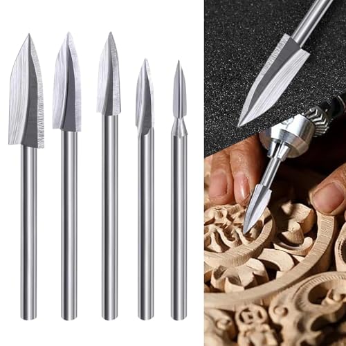 WEDAMOO Holzschnitzwerkzeuge, 5 Stück HSS Gravierwerkzeug, Schnitzmesser Set, 1/8" Schaft Universelle Werkzeug für DIY Holzbearbeitung Holz Schnitzen, Bohren, Microcarving WEDAMOO Holzschnitzwerkzeuge, 5 Stück HSS Gravierwerkzeug, Schnitzmesser Set, 1/8" Schaft Universelle Werkzeug für DIY Holzbearbeitung Holz Schnitzen, Bohren, Microcarving von WEDAMOO