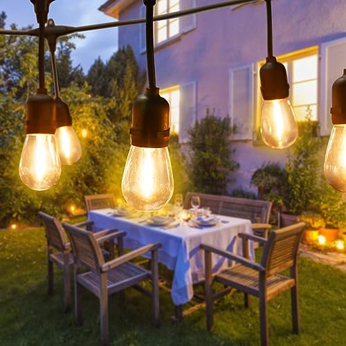 WEDNA LED Lichterkette Außen 10M, S14 Garten Girlanden Lichter mit 10+1 E27 Warmweiß Birnen, IP65 Wasserdicht LED Lichterkette Aussen Innen Deko für Party Hochzeit Terrasse Campingon von WEDNA