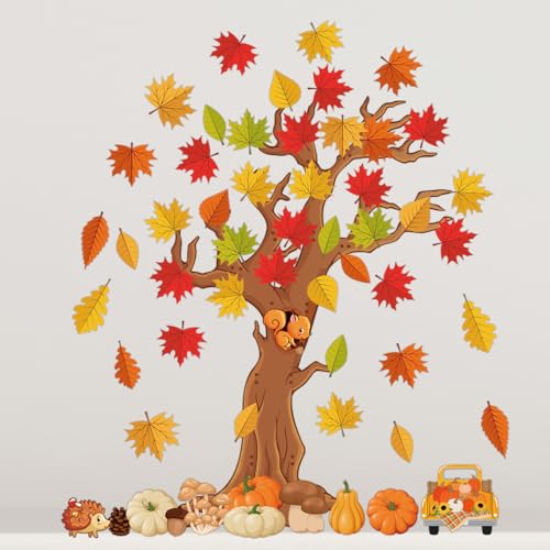 WEDNOK Herbst Wand Deko Herbstbaum Wandaufkleber Ahornblättern Wanddeko Herbstliche Fensterbilder Herbstdeko für Kreidetafel Wand Fenster Klassenzimmer Kinderzimmer Schlafzimmer WEDNOK Herbst Wand Deko Herbstbaum Wandaufkleber Ahornblättern Wanddeko Herbstliche Fensterbilder Herbstdeko für Kreidetafel Wand Fenster Klassenzimmer Kinderzimmer Schlafzimmer von WEDNOK