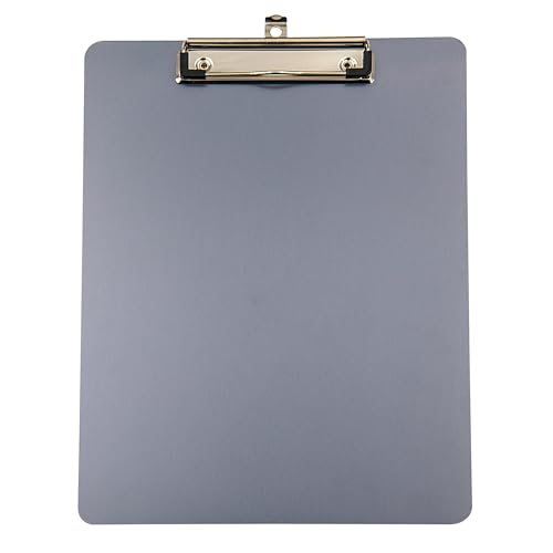 WEDO® Metall-Klemmbrett A4 aus eloxiertem Aluminium mit starker Klammer, abgerundeten Ecken und Öse zum Aufhängen, Farbe: Gunmetal von WEDO