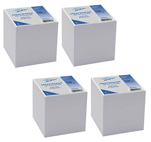 WEDO 4X Zettelbox Ersatzpapier weiß von WEDO