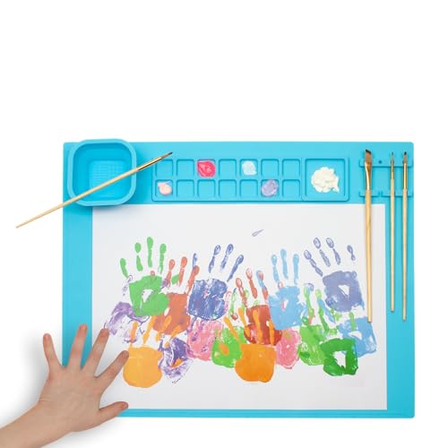 WEDO Malmatte aus Silikon für Papier bis DIN A3 - Mischfelder, Pinselhalter & Faltbarer Becher, rutschfest & zusammenfaltbar, Farbe hellblau, Größe ca. 50,5 x 40,3 x 0,8 cm WEDO Malmatte aus Silikon für Papier bis DIN A3 - Mischfelder, Pinselhalter & Faltbarer Becher, rutschfest & zusammenfaltbar, Farbe hellblau, Größe ca. 50,5 x 40,3 x 0,8 cm von WEDO