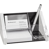 WEDO Schreibtisch-Organizer Acryl Exklusiv glasklar/schwarz Acryl 4 Fächer 16,4 x 9,7 x 8,9 cm von WEDO