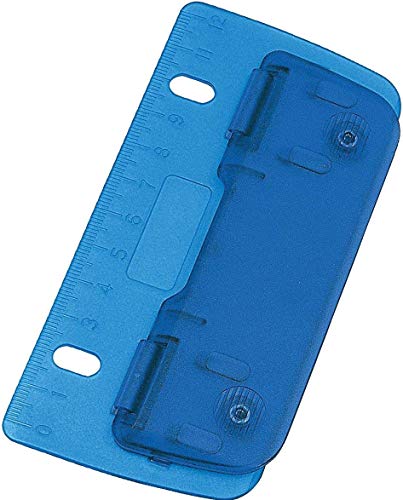 WEDO Taschenlocher Kunststoff (zum Abheften für 8 cm Lochung, 2 Fach, mit 12 cm Skala) (8cm blau) von WEDO