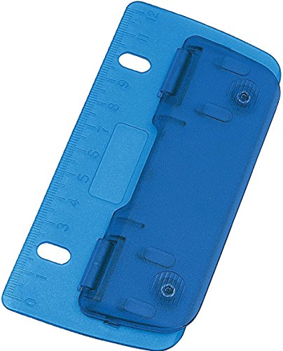 WEDO Taschenlocher aus Kunststoff zum Abheften für 8 cm Lochung, mit 12 cm Skala (blau, 1 Locher) von WEDO
