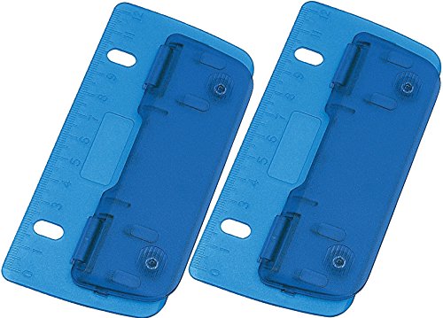 Wedo Taschenlocher aus Kunststoff zum Abheften für 8 cm Lochung, mit 12 cm Skala (blau, 2 Locher) von WEDO