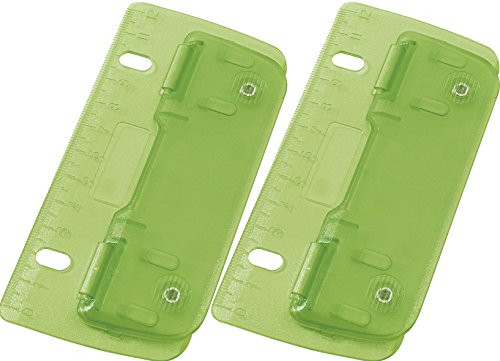 Wedo Taschenlocher aus Kunststoff zum Abheften für 8 cm Lochung, mit 12 cm Skala (hellgrün, 2 Locher) von WEDO