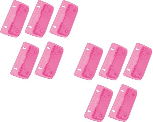WEDO Taschenlocher aus Kunststoff zum Abheften für 8 cm Lochung, mit 12 cm Skala (pink, 10 Locher) von WEDO