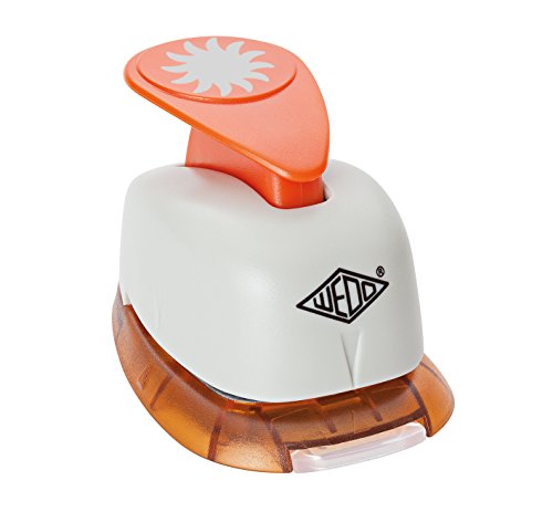 Wedo 168116 Motivlocher klein Sonne (mit praktischem Auffangbehälter, Ausstanzung 1,6 x 1,6 cm) grau / orange von WEDO