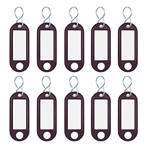 Wedo 262103401 Schlüsselanhänger Kunststoff (mit S-Haken, auswechselbare Etiketten) 10 Stück, schwarz von WEDO