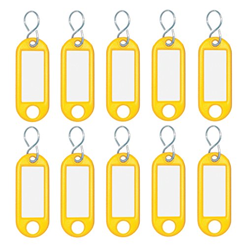 Wedo 262103405 Schlüsselanhänger Kunststoff (mit S-Haken, auswechselbare Etiketten) 10 Stück, gelb von WEDO