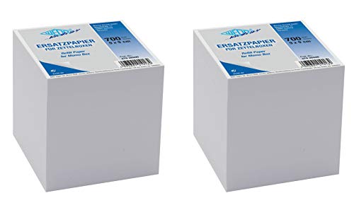 Wedo 27026500 Ersatzpapier (für Zettelbox, holzfrei, 9 x 9 cm, 700 Blatt) (2, weiß) von WEDO