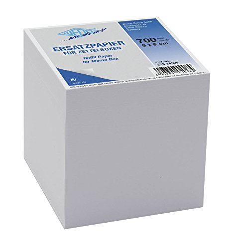 Wedo 27026500 Ersatzpapier (für Zettelbox, holzfrei, 9 x 9 cm, 700 Blatt) weiß von WEDO