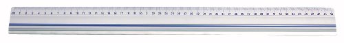 Wedo 525450 Schneidelineal (aus Aluminium, mit Stahlkante und rutschsicherer Gummieinlage, 50 cm) von WEDO