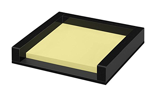 Wedo 631801 Zettelbox Black Office aus Acrylglas, 50 Blatt Haftnotizen, Gummifüße 76 x 76 mm, im Geschenkkarton, Schwarz von WEDO