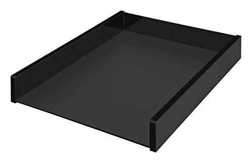 Wedo 638001 Briefablage A4 Black Office, aus Acrylglas, stapelbar, Gummifüße 30, 5 x 23, 8 x 4, 8 cm, im Geschenkkarton, Schwarz von WEDO