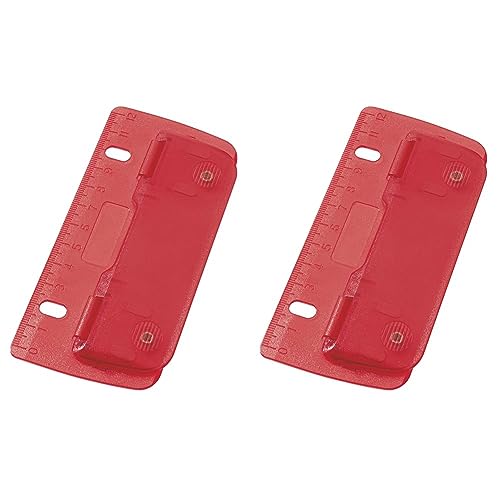 Wedo 67802 Taschenlocher (aus Kunststoff zum Abheften für 8 cm Lochung, mit 12 cm Skala) rot (Packung mit 2) von WEDO