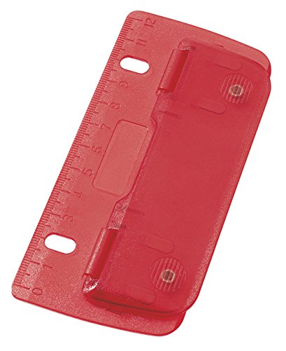 Wedo 67802 Taschenlocher (aus Kunststoff zum Abheften für 8 cm Lochung, mit 12 cm Skala) rot von WEDO