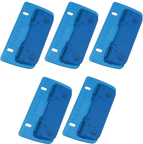 Wedo 67812 Taschenlocher (aus Kunststoff zum Abheften für 8 cm Lochung, mit 12 cm Skala) (Blau 5er Pack) von WEDO