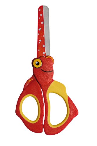 Wedo 736001 Kinderschere Bastelschere, Nemo (aus rostfreiem Edelstahl abgerundete Spitzen weiche Griffeinlagen,13 cm) rot/gelb von WEDO